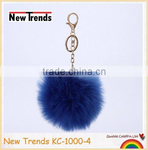 Solid colors 12 cm rabbit fur ball key chain