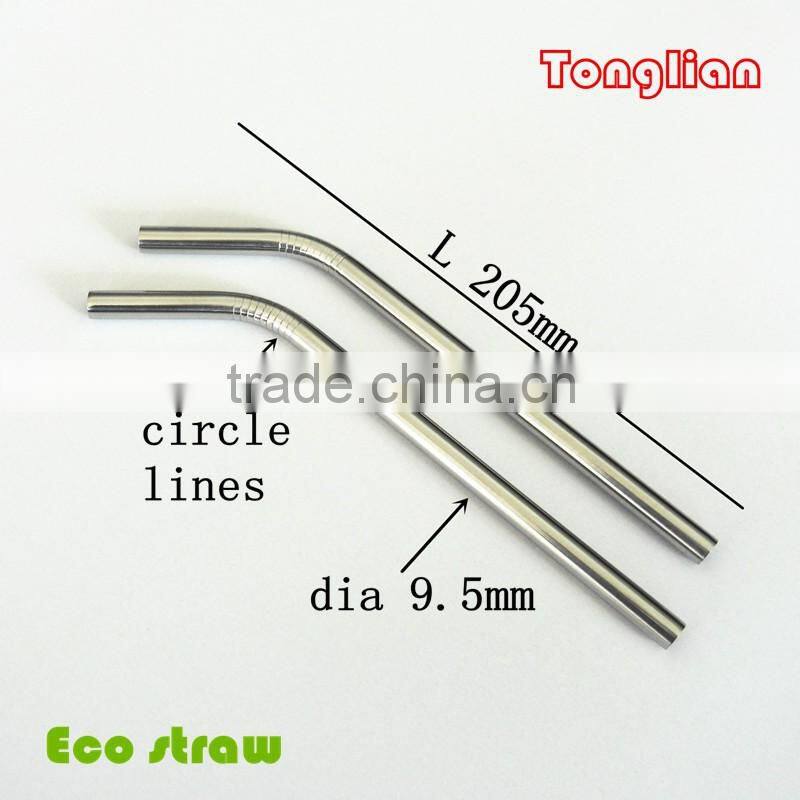 Dia 6mm L 8.5" Stainless Steel Drinking Straw 4 with 1 brush packed in new design blister card