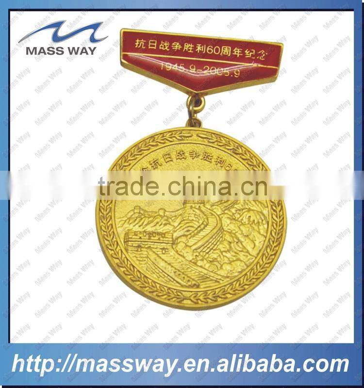 Promotional metal gold custom die casting 3D zinc alloy medal