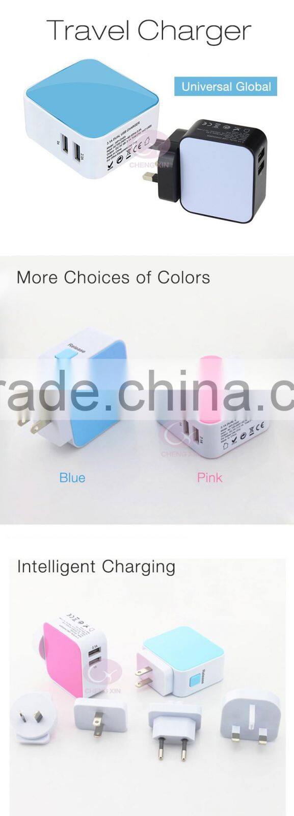 3 pin port wall socket with usb car charger plug adapter