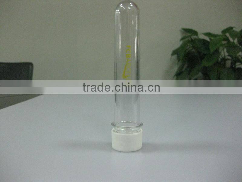25*115mm clear plastic pet test tube with aluminum cap