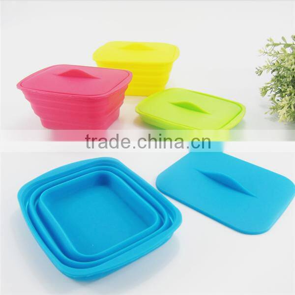 Practical collapsible silicone lunch box