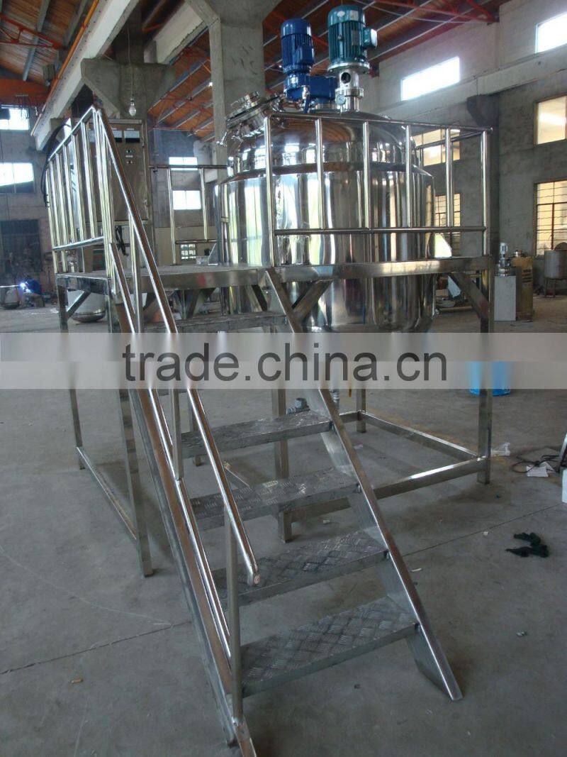 liquid soap mixing reactor, stainless steel reactor vessel, steam heated jacket reactor