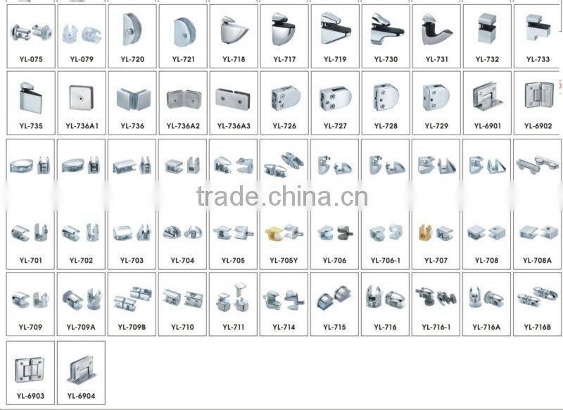 Shower Screen Fittings 180 Glass-to-Glass clip shower glass bracket