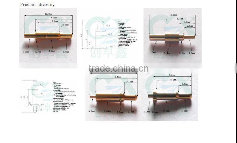 15.0mm male smt pogo pin pogo pin connector for PCB