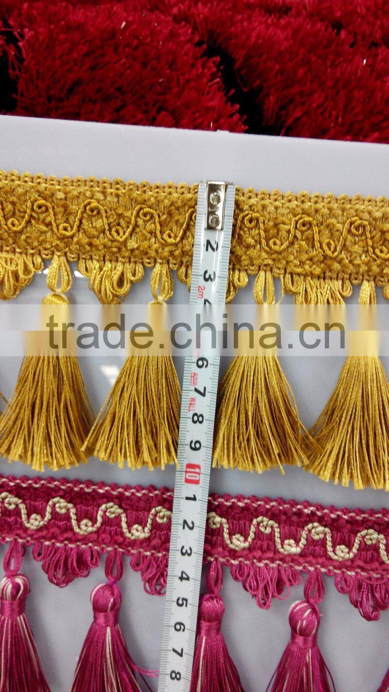 hot sell brown curtain tassel fringe,decorative tassel trimming