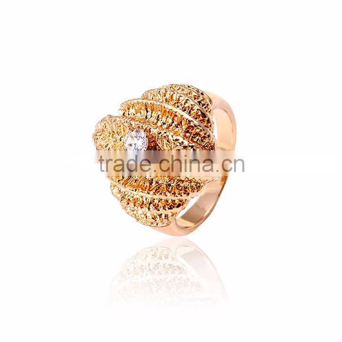 China Jewelry Manufacturer 18k Gold Color Heart-shaped Jewelry Ring