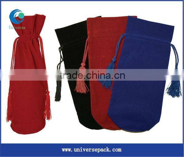 customized velvet wine pouch