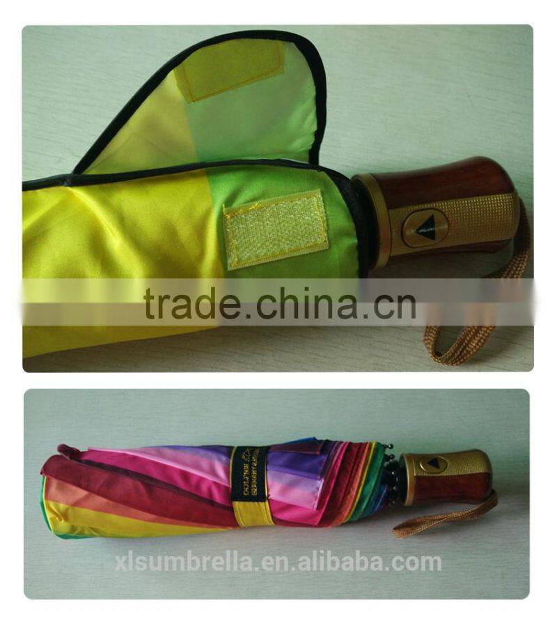 colorful rainbow 10 ribs automatic lady gift umbrella