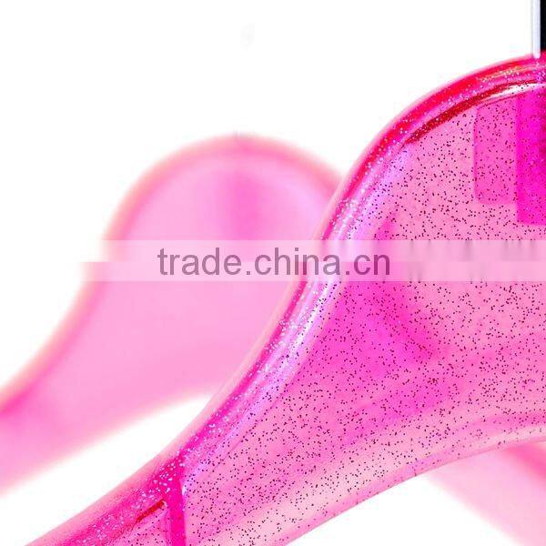 Luxury Plastic Hanger in Clear Pink Color for Luxury Sports Wear