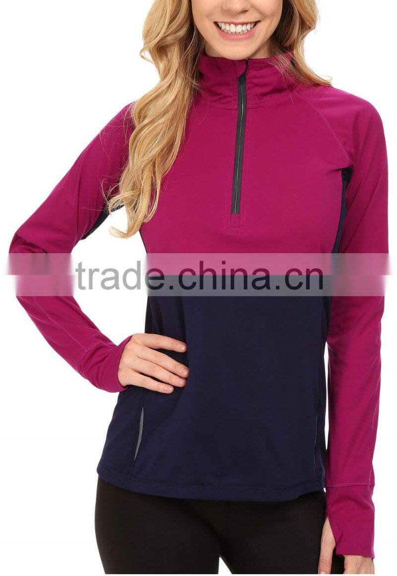 Ramax Custom Women Stand Collar Half Zip Pullover Running Jacket