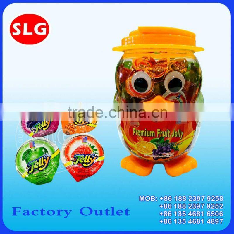 Fruity colorful jelly cup candy