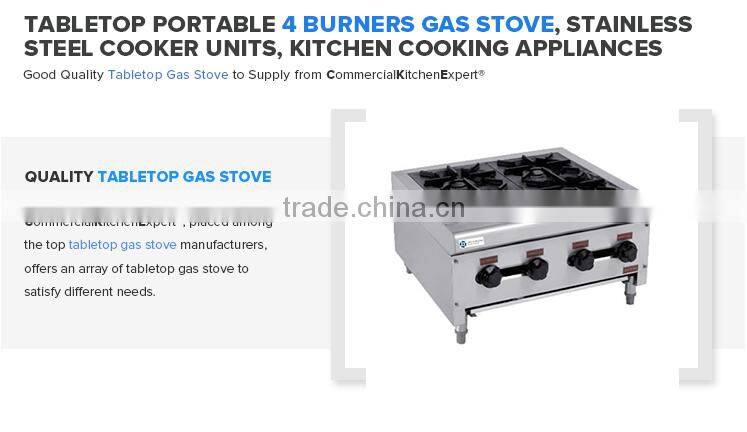 Tabletop Portable 4 Burners Stainless Steel Cooker Units Gas Stove Kitchen Cooking Appliances