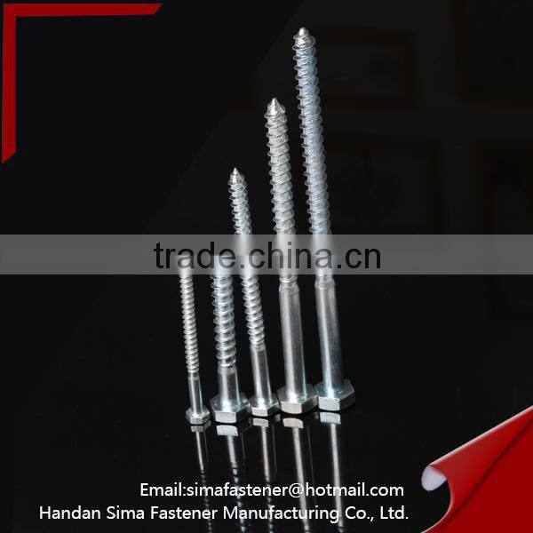 Carbon Steel flat Head Wood Screw Zinc Plated Hex Head Wood Screw With all size