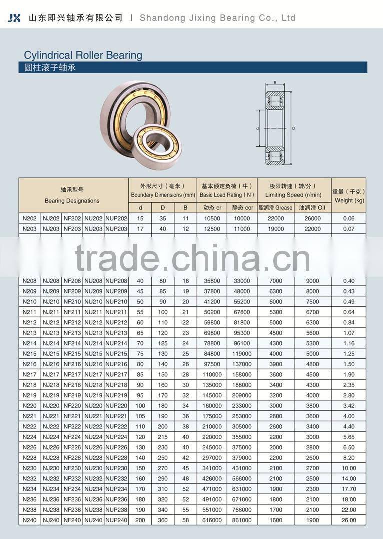 Cylindrical Roller Bearing N234 NJ234 NF234 NU234 NUP234