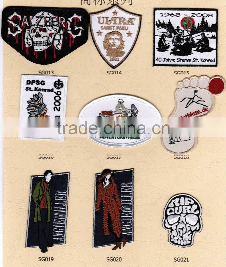 custom logo cloth embroidery badges