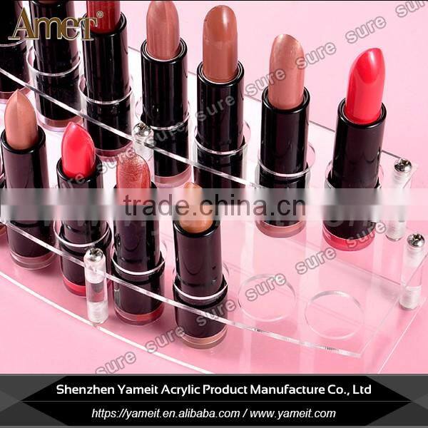 Custom shape modern glass cosmetic product display stands