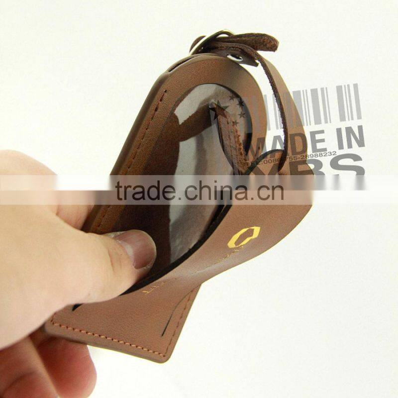 Travel Tag genuine Leather luggage tag wholesale