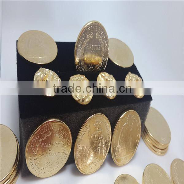 Custom american antique metal coins 24k real gold coins