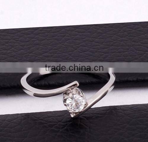 Fashion Cute Stainless steel Rose Gold Diamond Ring