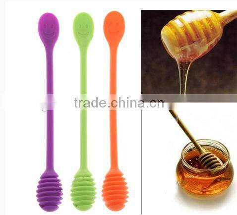 SGS approve personalized silicone honey spoon, spoon for honey