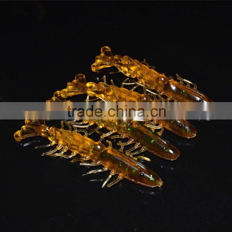 6Pcs Bionic Shrimp Prawn Bait Soft Bait Artificial Fishing Lure Fishing Tackle