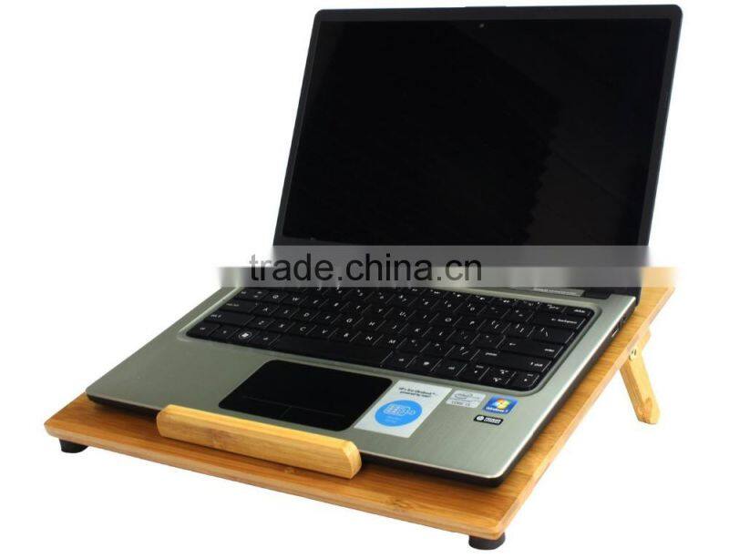 Natural Eco-Friendly Bamboo Cooling Vented Laptop Desk/Table Stand Up