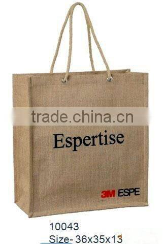 Jute bag with full color shopping bag fashion design