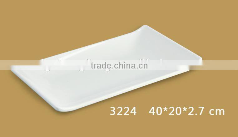3224 white melamine porcelain plate for hotel and restaurants