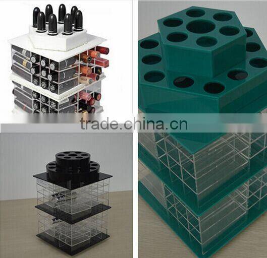 custom acrylic lipstick tower spinning with logo