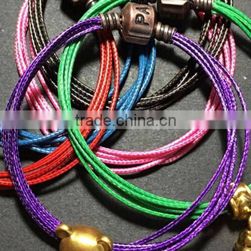 2015 Hot sell colorful 2.5mm round korea cotton waxed cord for bracelet necklace garments wholesale