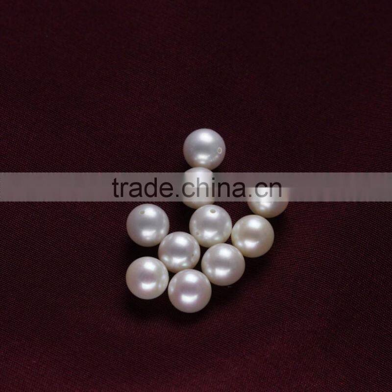 7-7.5mm AAA perfect round strong luster natural freshwater loose pearl no holes