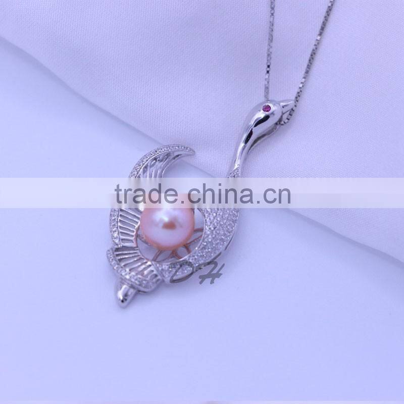 9-10mm perfect round 925 sterling silver pearl pendant mounting