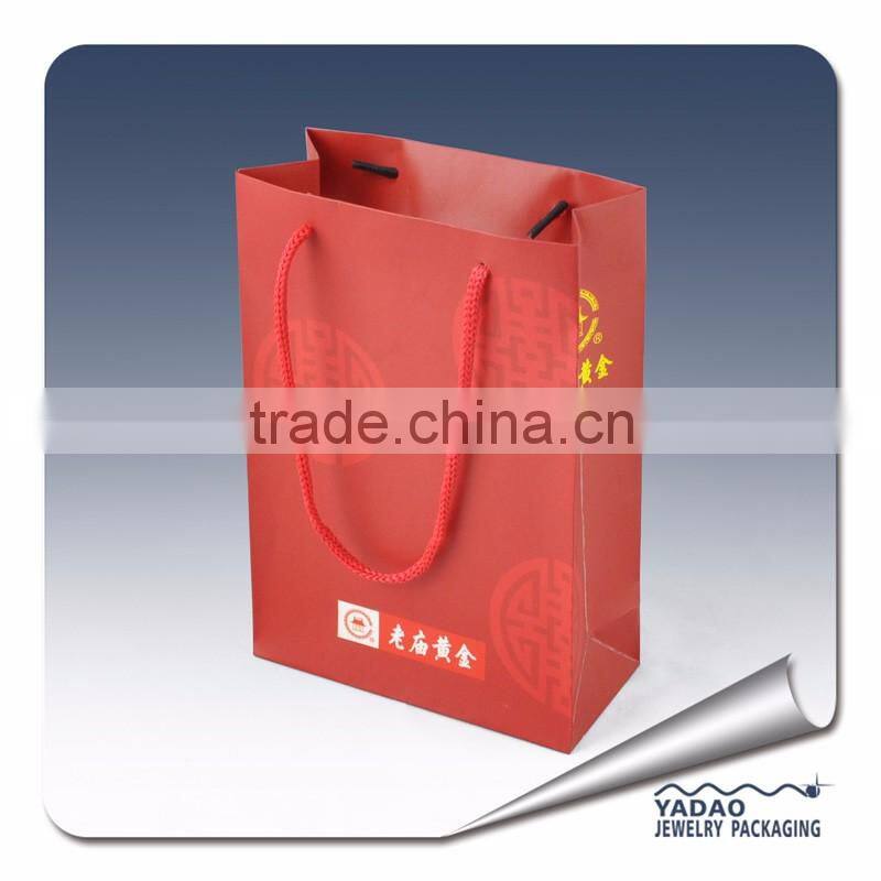High end free shipping cost paper shopping bags with custom logo design printed