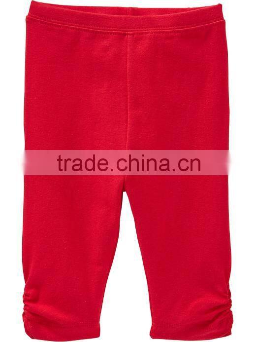 wholesales lowest price cotton ruffle girls half plain legging