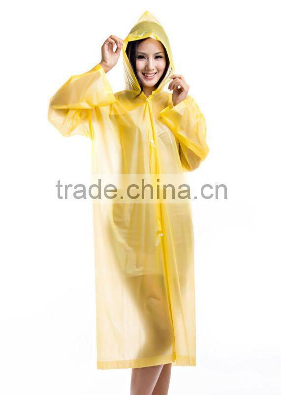 Waterproof yellow pvc polyester pvc rubber rain poncho