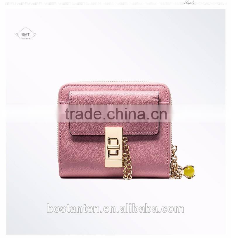 customized hasp open wallet women genuine leather coin hand purse