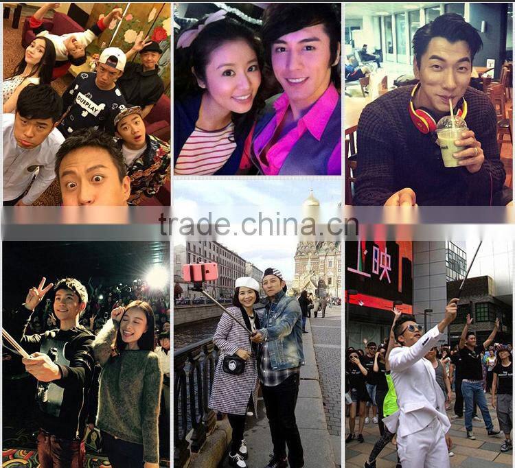 Aluminum and plastic material fashion look selfie stick hot sale colorful monopod for student