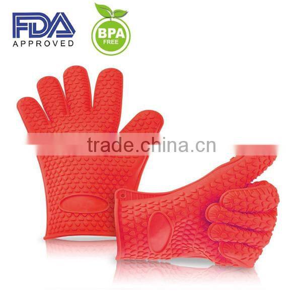 high quality food-grade microwave silicone five fingers rubber glove /silicone pot holder