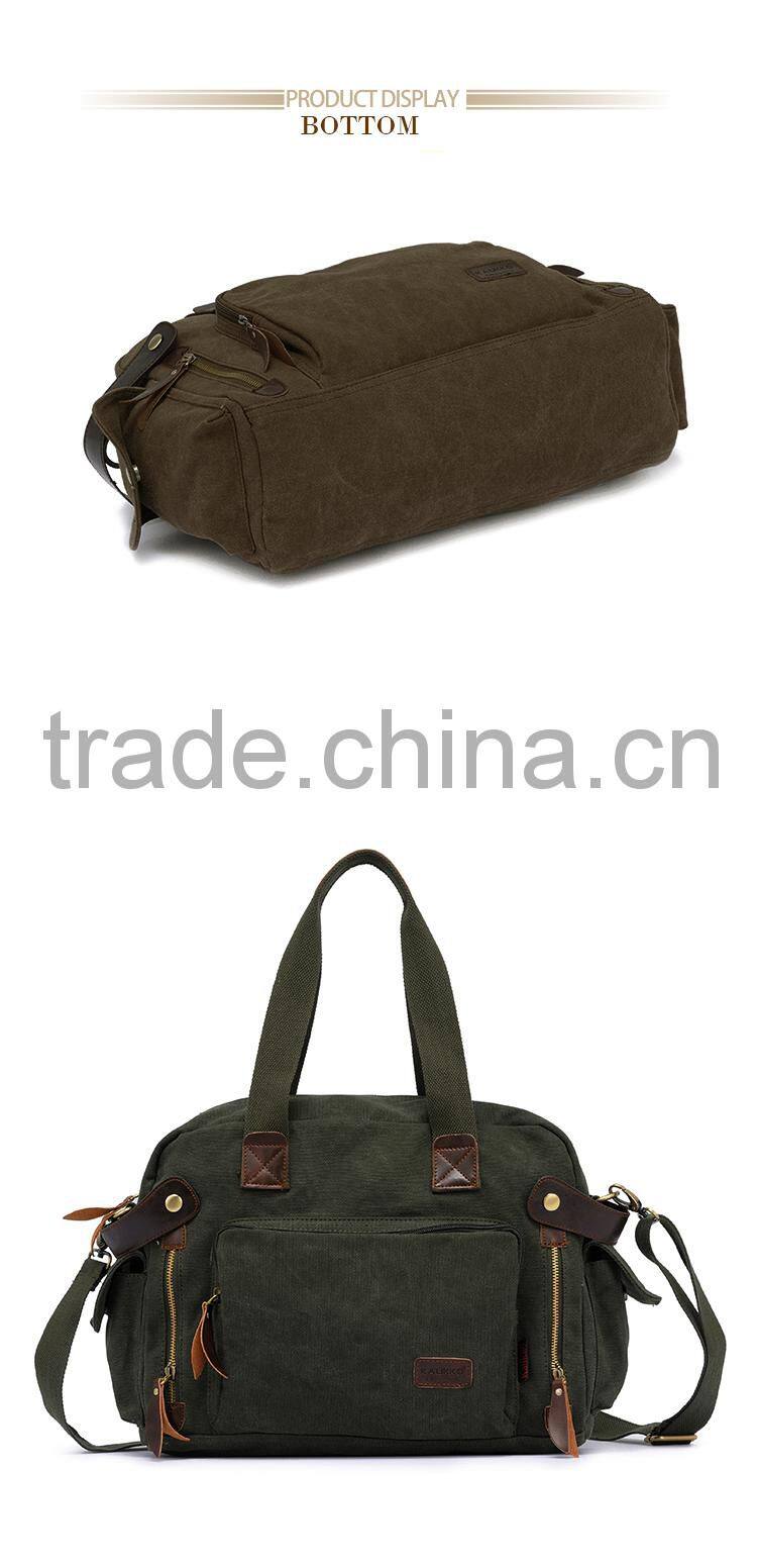 Vintage Canvas Shoulder Bag For Girls Lady Handbag Lady Tote Bag Shoulder Bags For College Khaki Color