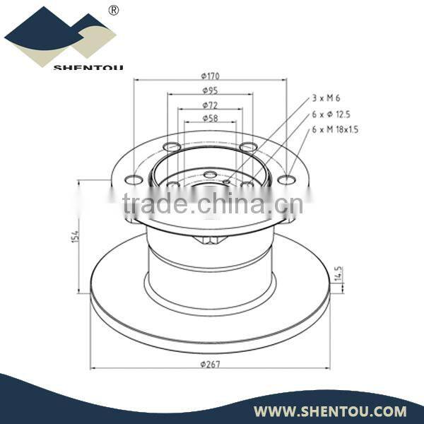 Auto Spare Part Iveco Brake Disc 190.7568