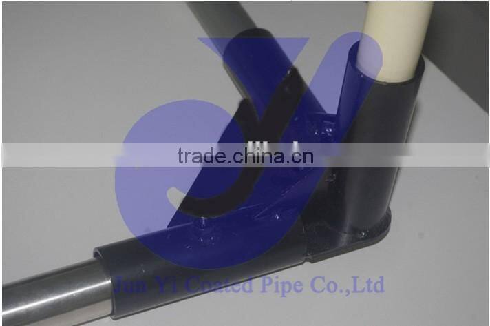 JY-1003Y|28mm coated pipe support metal joint|3 way black electrophoresis corner fitting