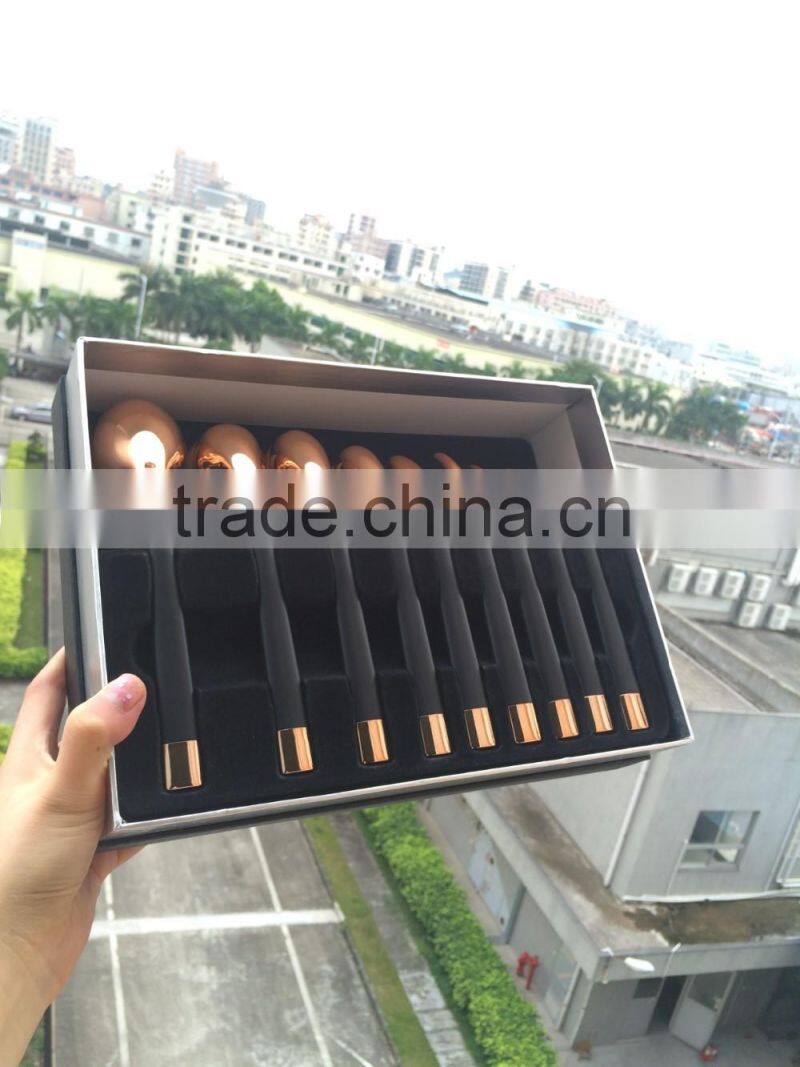 Hot Sales 9Pcs Golf Oval Makeup Brushes Mini Golf Brush Professional Cosmetic Brush