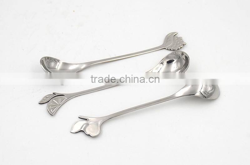 Free sample! Designed handle long elegant spoon stainless steel material
