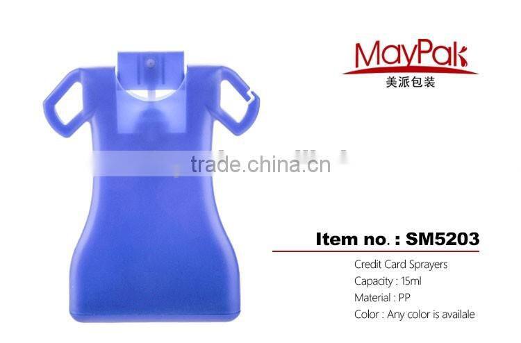 Trade assurance 15ml credit card plastic spray perfume bottle