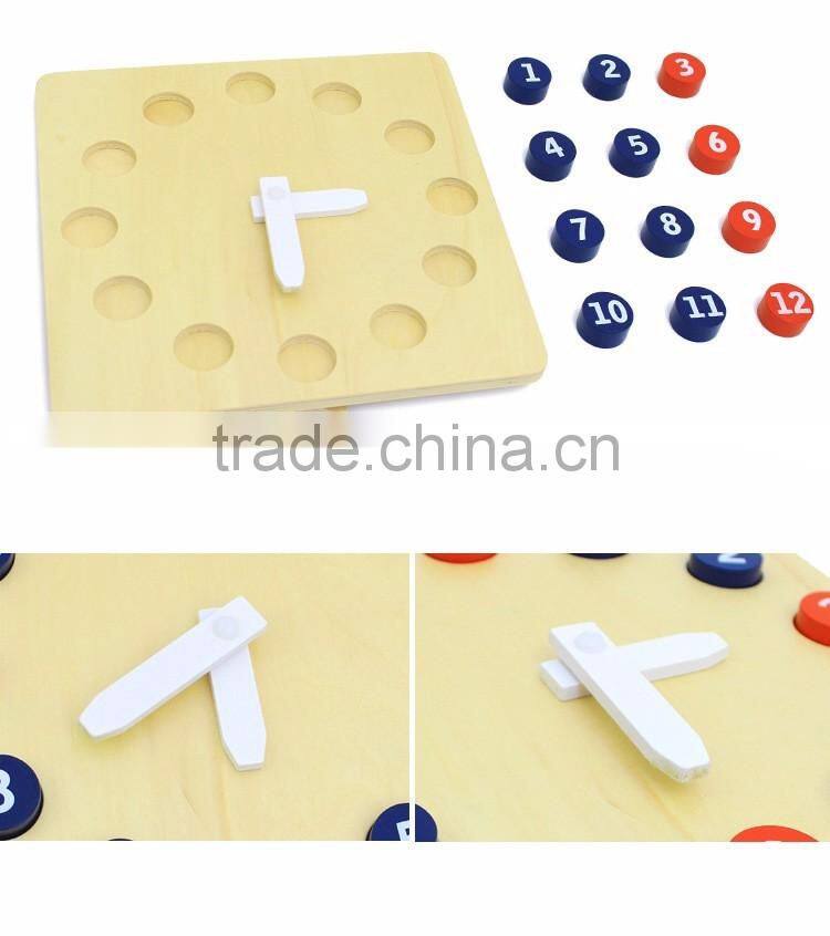 Educational wooden toy Professional Montessori Material Basswood Activity Clock
