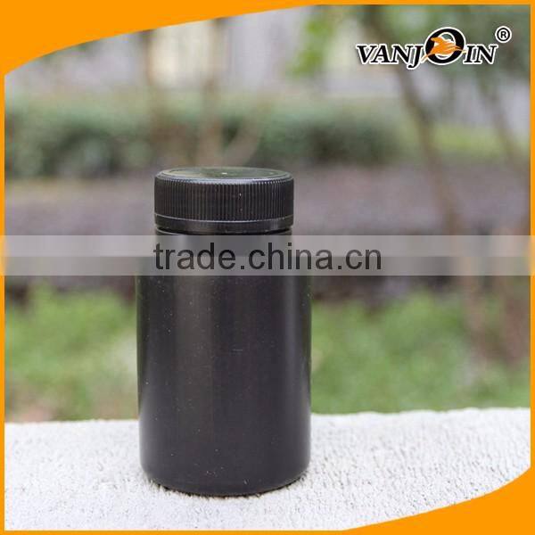 4oz Black HDPE Plastic Pill Bottle With Child Resistant Cap