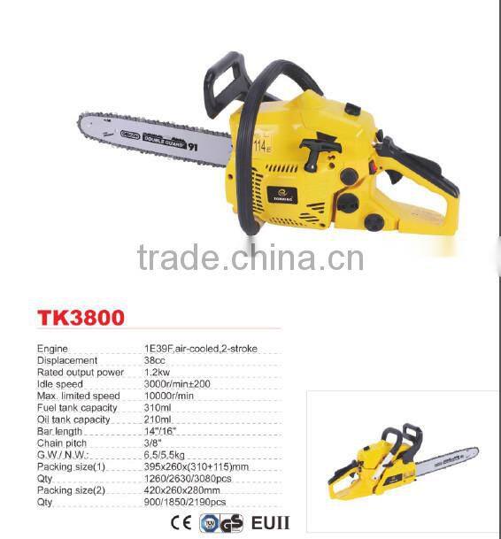 Hot sale new design gasoline chain saw TK3800 with great quality