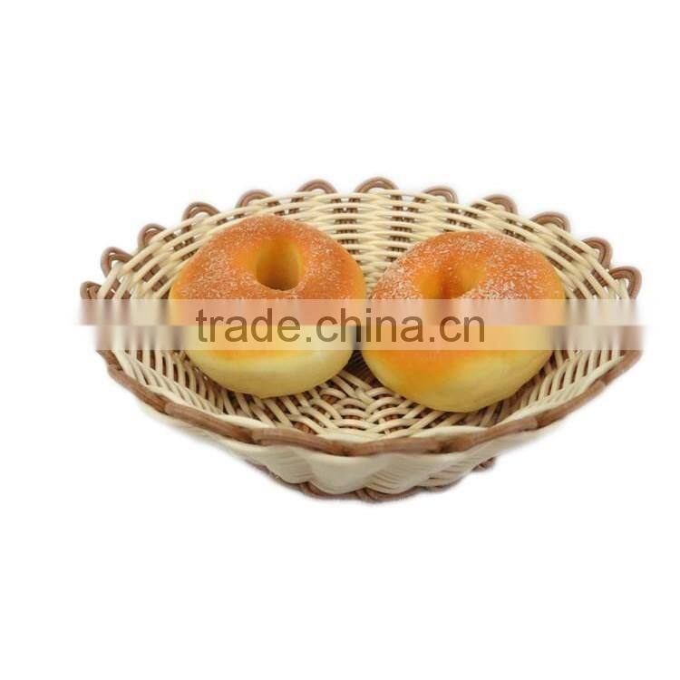 S&D Colorful Design Fish Spiral Cut Carved poly rattan Carved Folding Fruit Soft bamboo Bread Basket