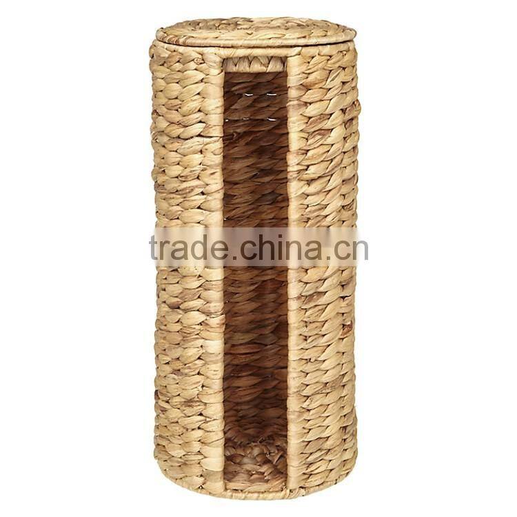 Unique new 3 spare rolls to hold water hyacinth hand woven toilet roll holder